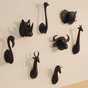 Big Animal Head Hook - Black