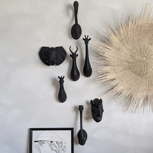 Big Animal Head Hook - Black