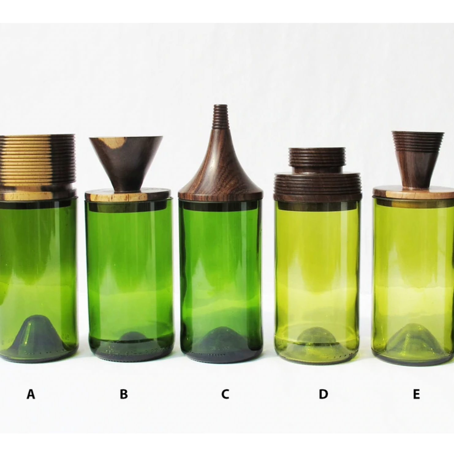 5 different design of blantyre green jar