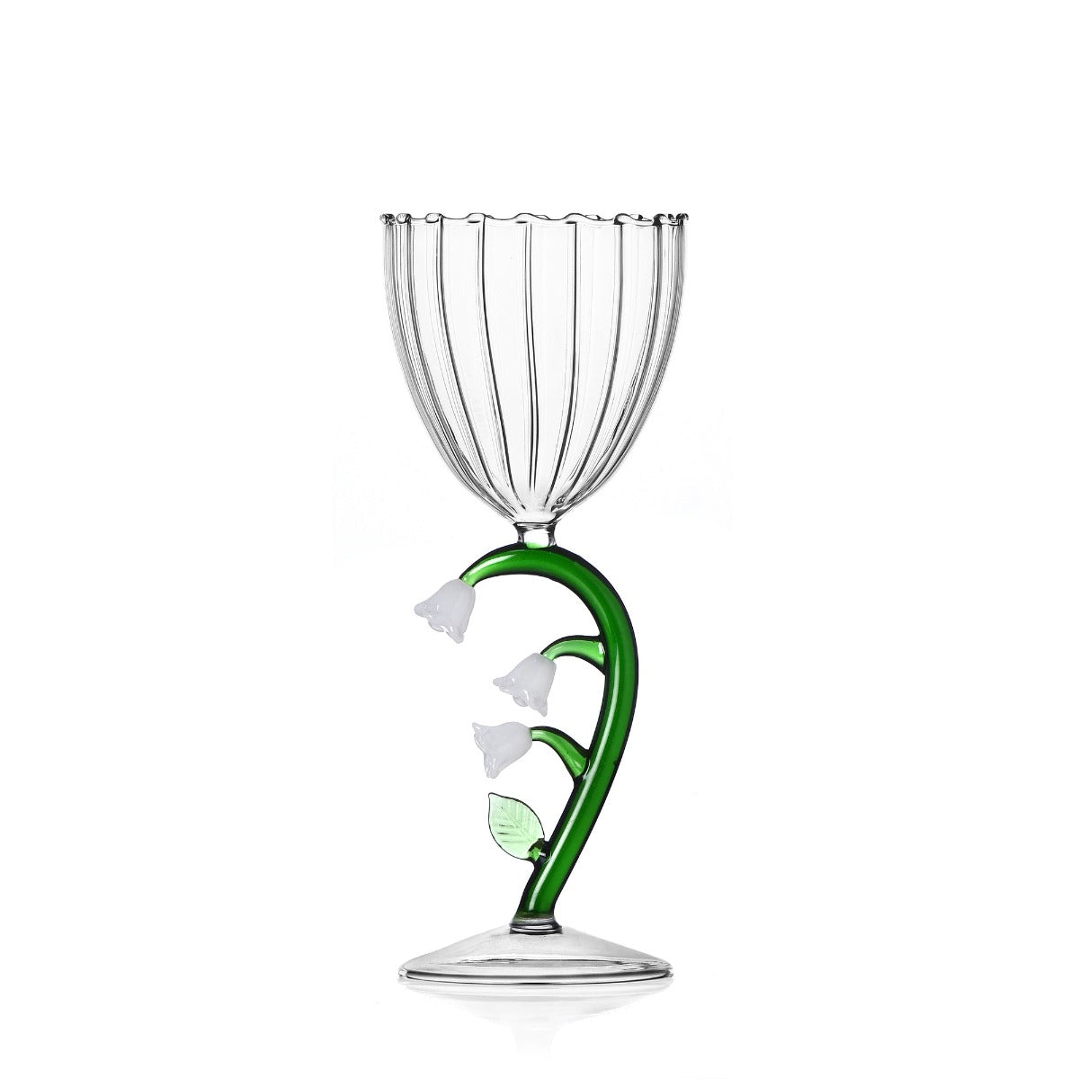 Optisches Stielglas Weiße Blume 🍷
