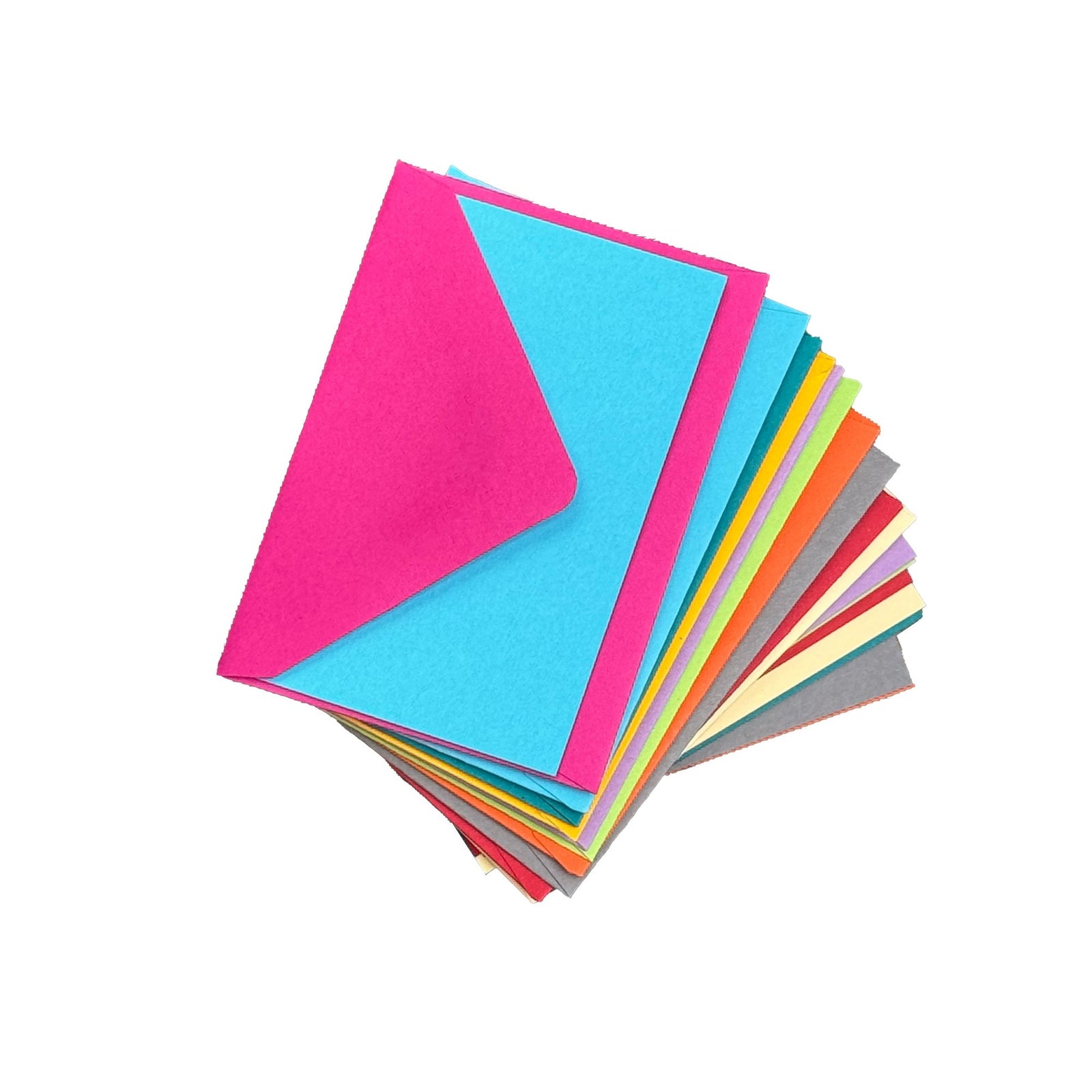 10 mixed colours cards and envelopes set by original crown mill