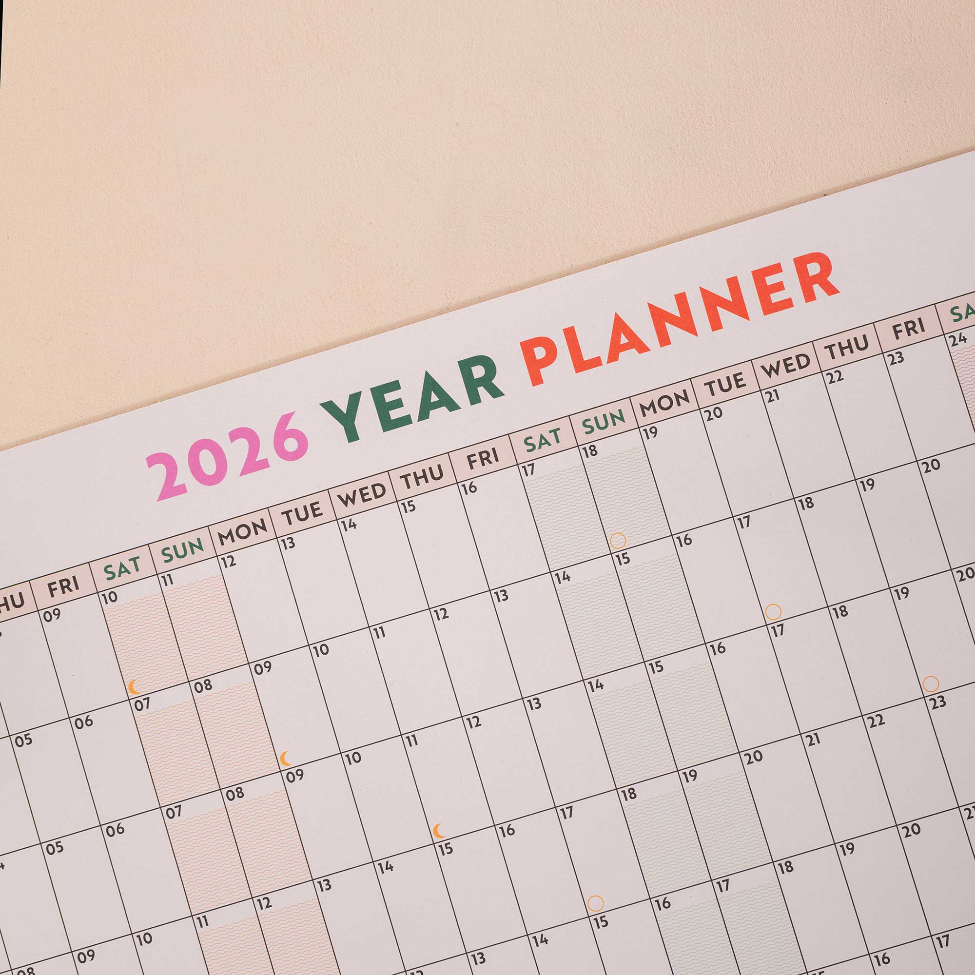 2026 A1 Wall Planner | Work Hard Play Nice