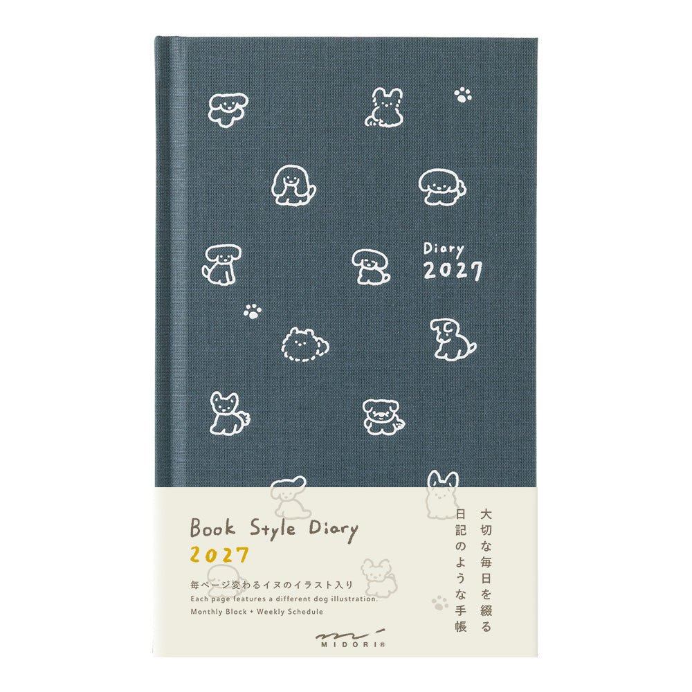 2027_Book_Style_Diary_B6_Dog_Navy