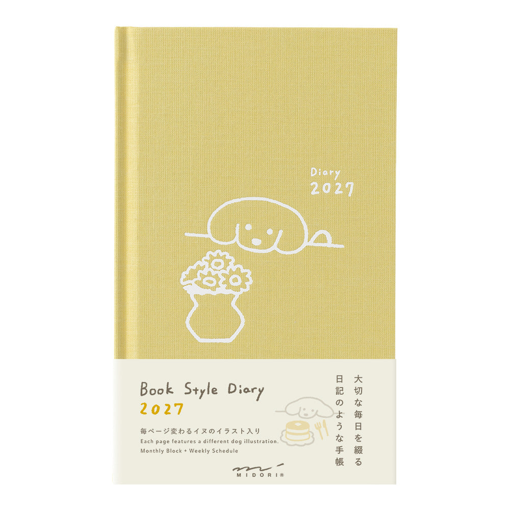 2027 Book Style Diary B6 Dog Yellow