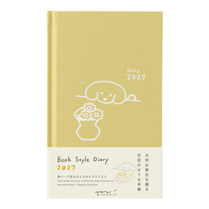 2027 Book Style Diary B6 Dog Yellow