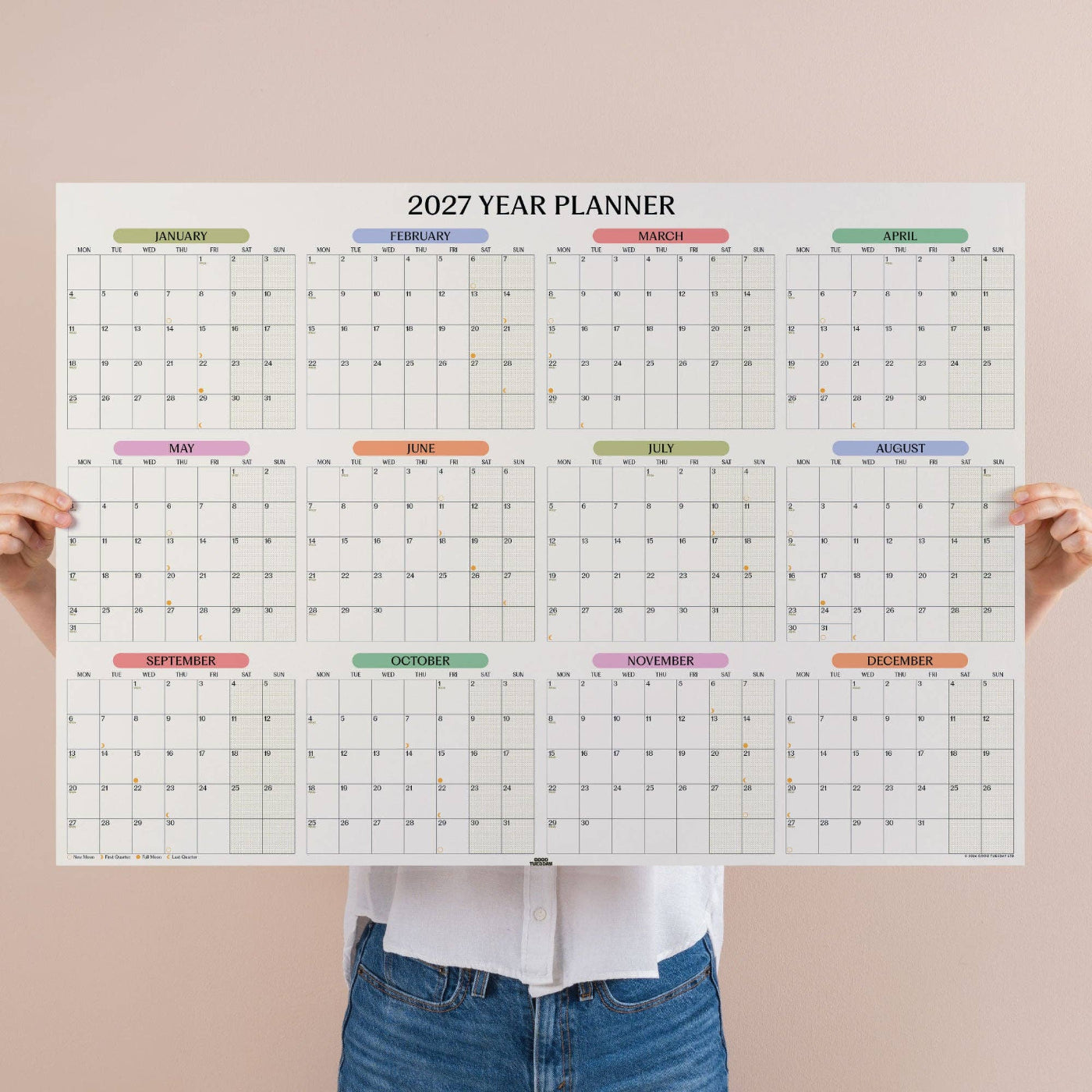 2027 Large A1  Wall Planner | Landscape | Pastel