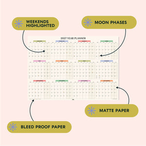 2027 Large A1  Wall Planner | Landscape | Pastel