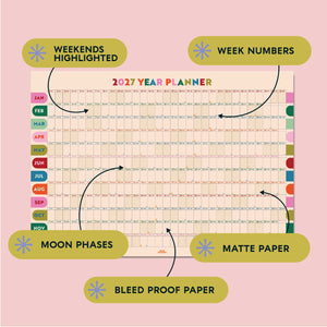2027 Large A1 Wall Planner | Landscape | Play Nice Arches