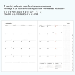 2027 Pocket Calendar Agenda A6 