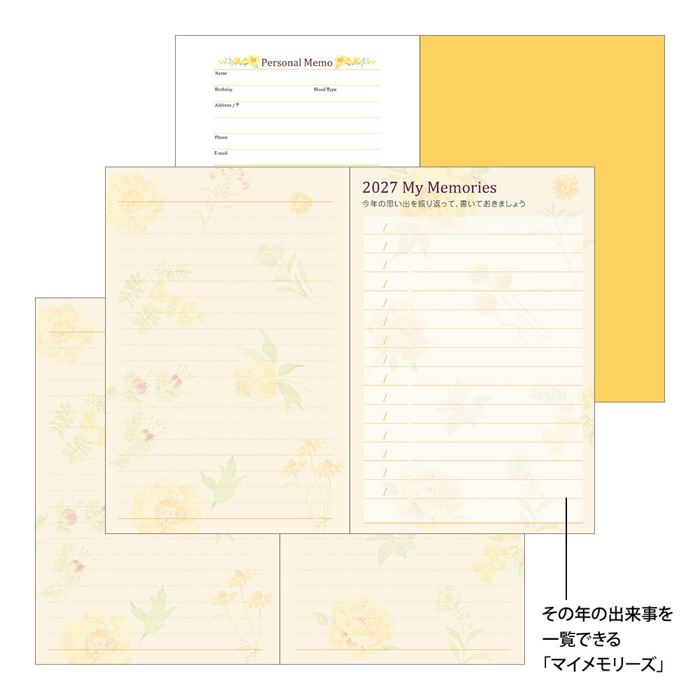 2027 Pocket Diary Mini Country Time Flower