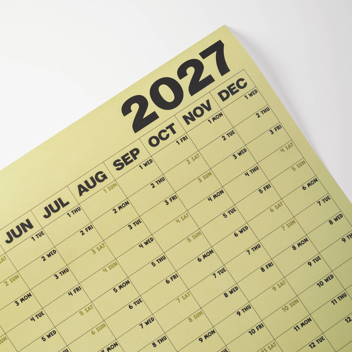 2027 Year Wall Planner | Portrait | Matcha