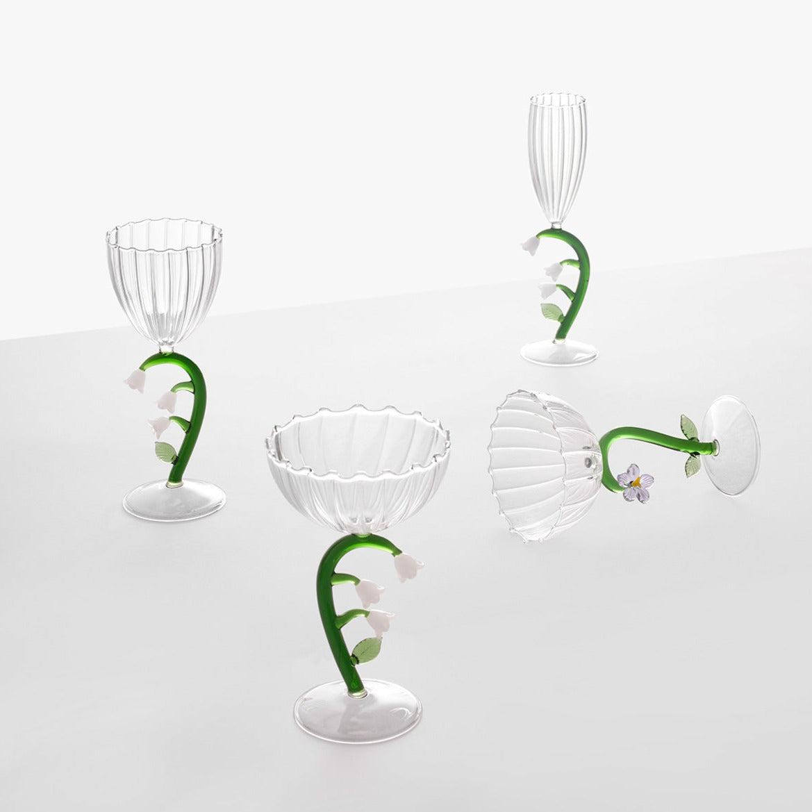 Optische Champagnerschale Weiße Blume 🥂