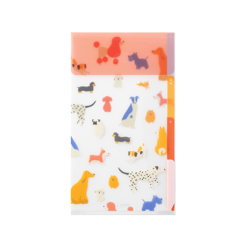 3 Pockets Clear Folder with Flap | A5 Slim | Dogs
