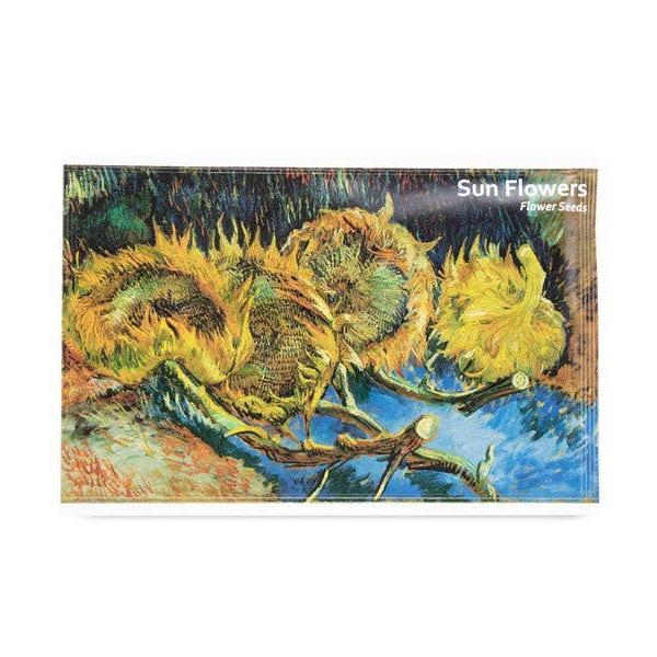 4 faded Sunflowers | Van Gogh | Postcard With Flower Seeds