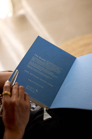 Block Printed Ruled Notebook | Trellis Indigo