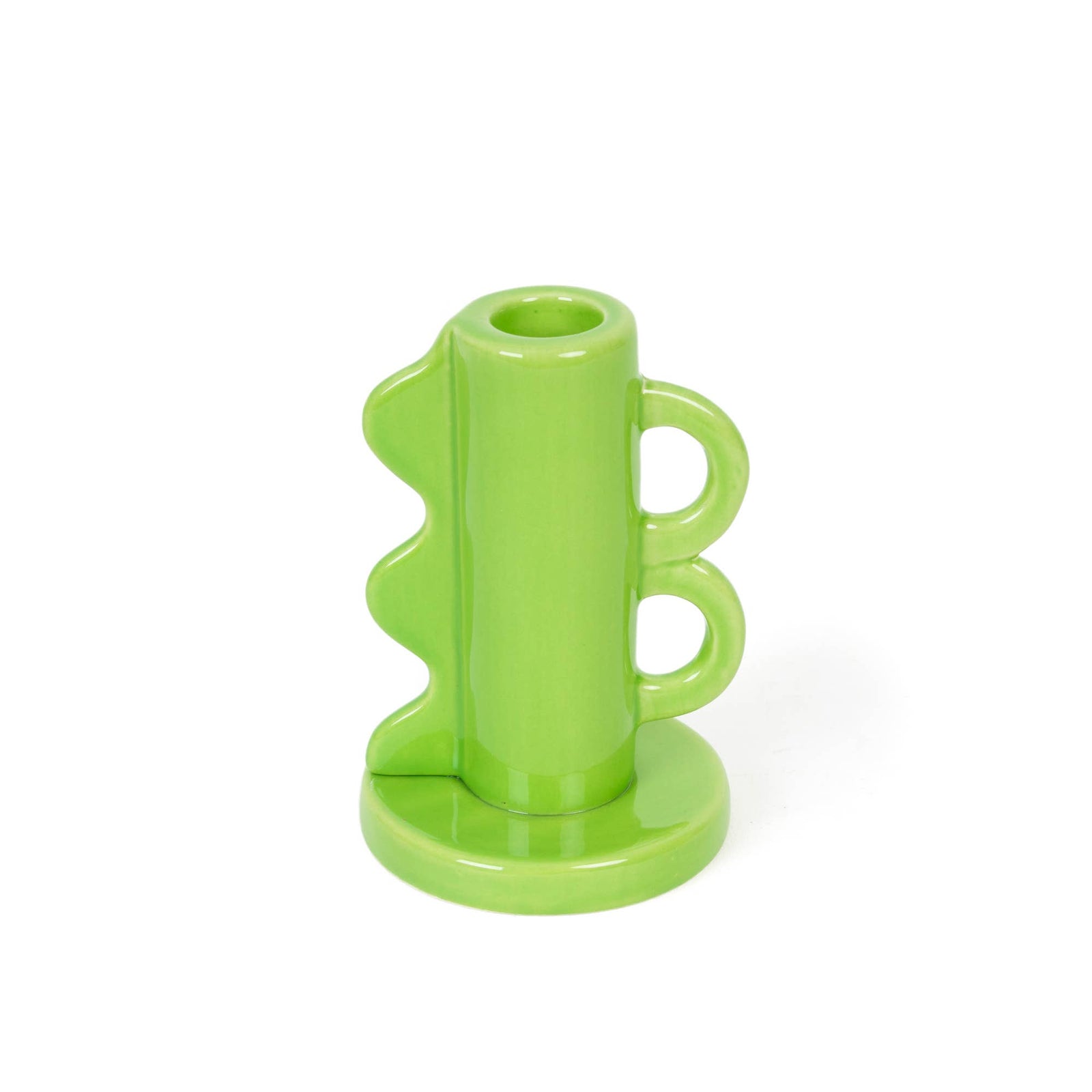 Green Double Handle Candle Holder