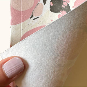Hand Marbled Notebook in Pink