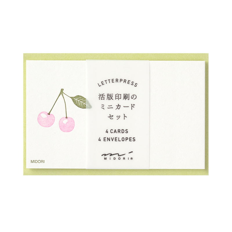Letterpress Kartenset Kirsche