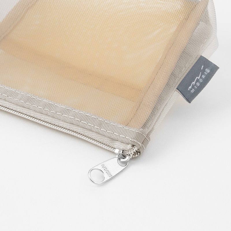 Mesh Pen Case with Gusset | Grey
