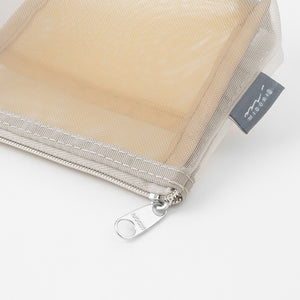 Mesh Pen Case with Gusset | Grey