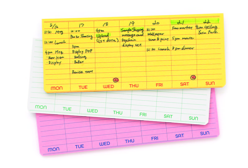 Weekly Sticky Memo Pad Pink