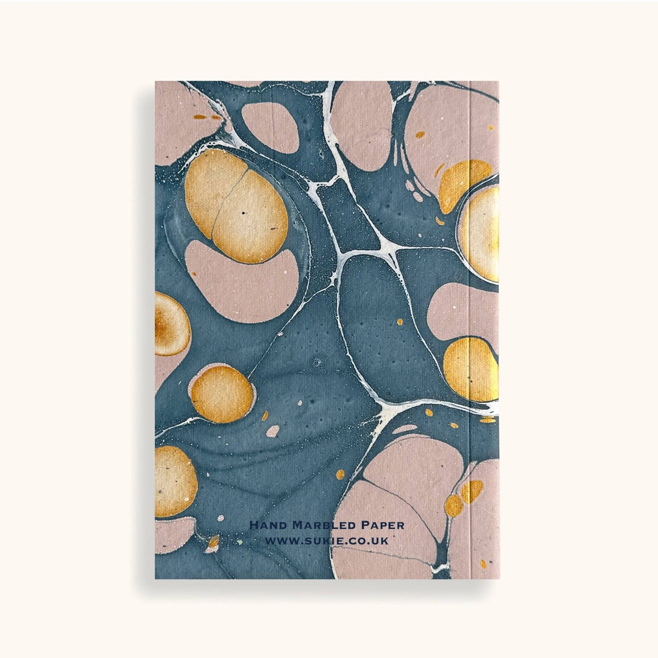 Hand Marbled Notebook in Blue & Pink