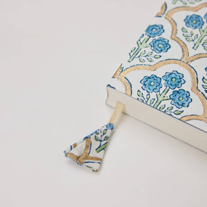 Block Printed Ruled Notebook | Trellis Indigo