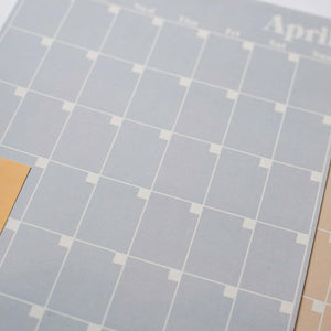A4 Monthly Undated Wall Planner | Pastel