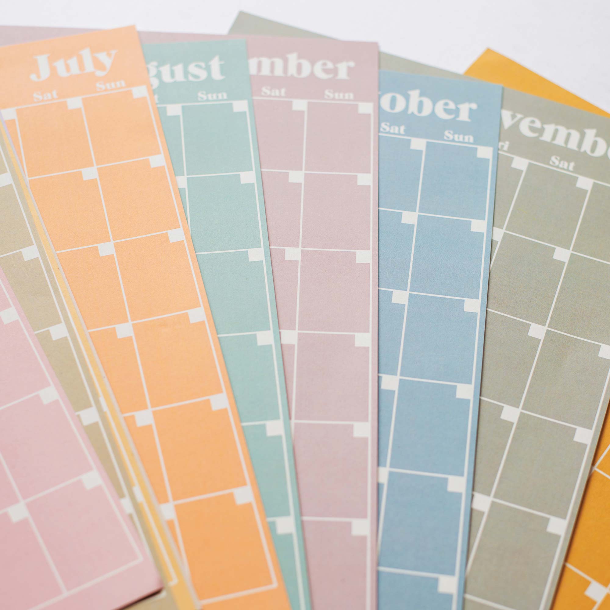 A4 Monthly Undated Wall Planner | Pastel