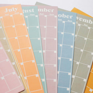 A4 Monthly Undated Wall Planner | Pastel
