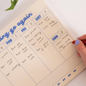 A4 Weekly Planner Pad | Here We Go Again