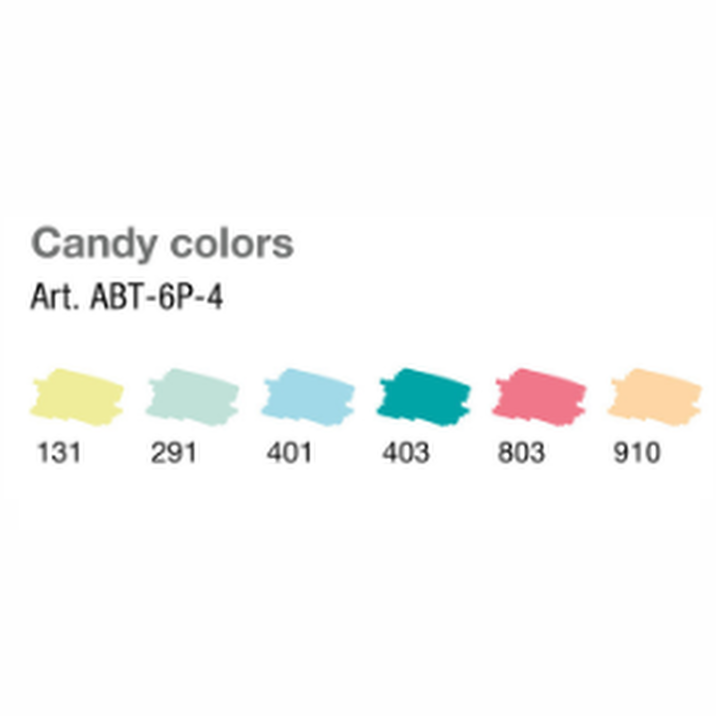 ABT Dual Brush Pen | Set of 6 | Candy Colours