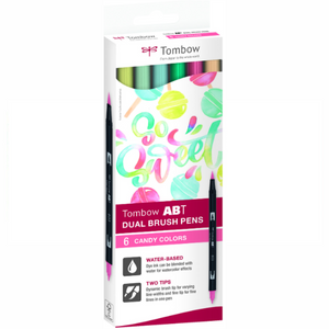 ABT Dual Brush Pen | Set of 6 | Candy Colours