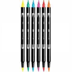 ABT Dual Brush Pen | Set of 6 | Dermatologically Tested Colours