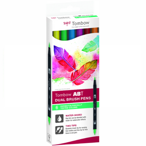 ABT Dual Brush Pen | Set of 6 | Dermatologically Tested Colours