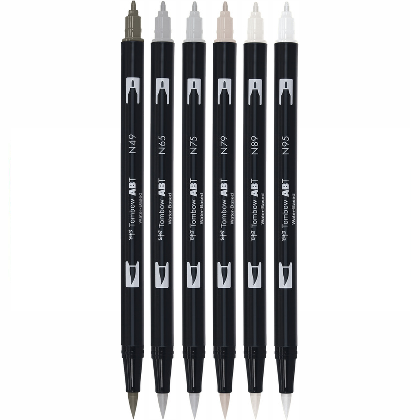 ABT Dual Brush Pen | Set of 6 | Grey Colours