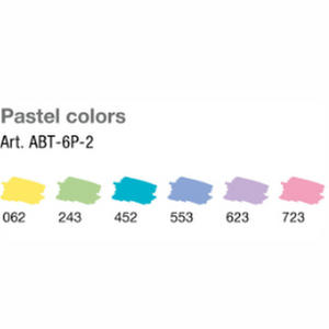 ABT Dual Brush Pen | Set of 6 | Pastel Colours
