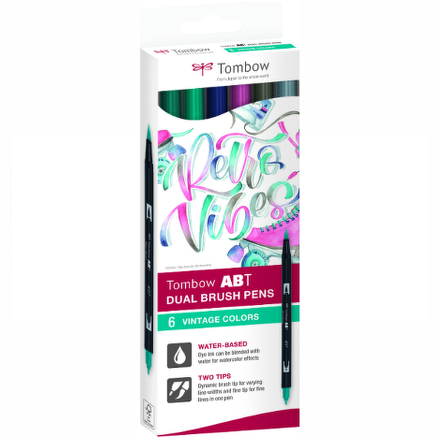 ABT Dual Brush Pen | Set of 6 | Vintage Colours