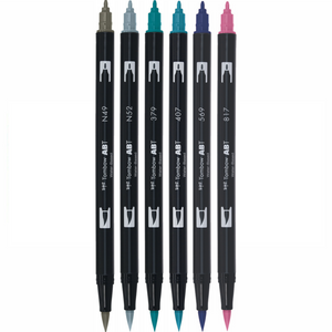 ABT Dual Brush Pen | Set of 6 | Vintage Colours