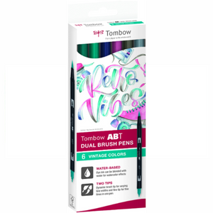 ABT Dual Brush Pen | Set of 6 | Vintage Colours