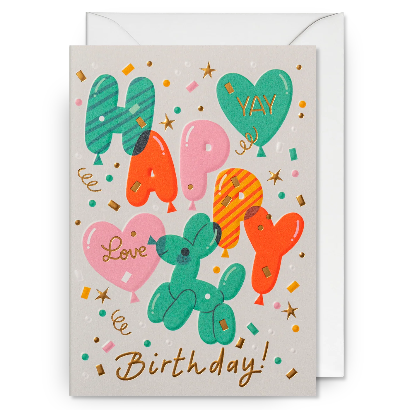 Balloons & Confetti Birthday Card | Mei Støyva