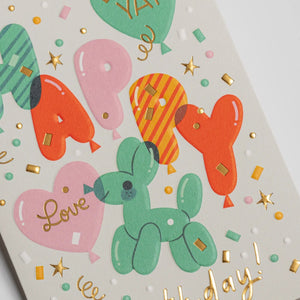 Balloons & Confetti Birthday Card | Mei Støyva