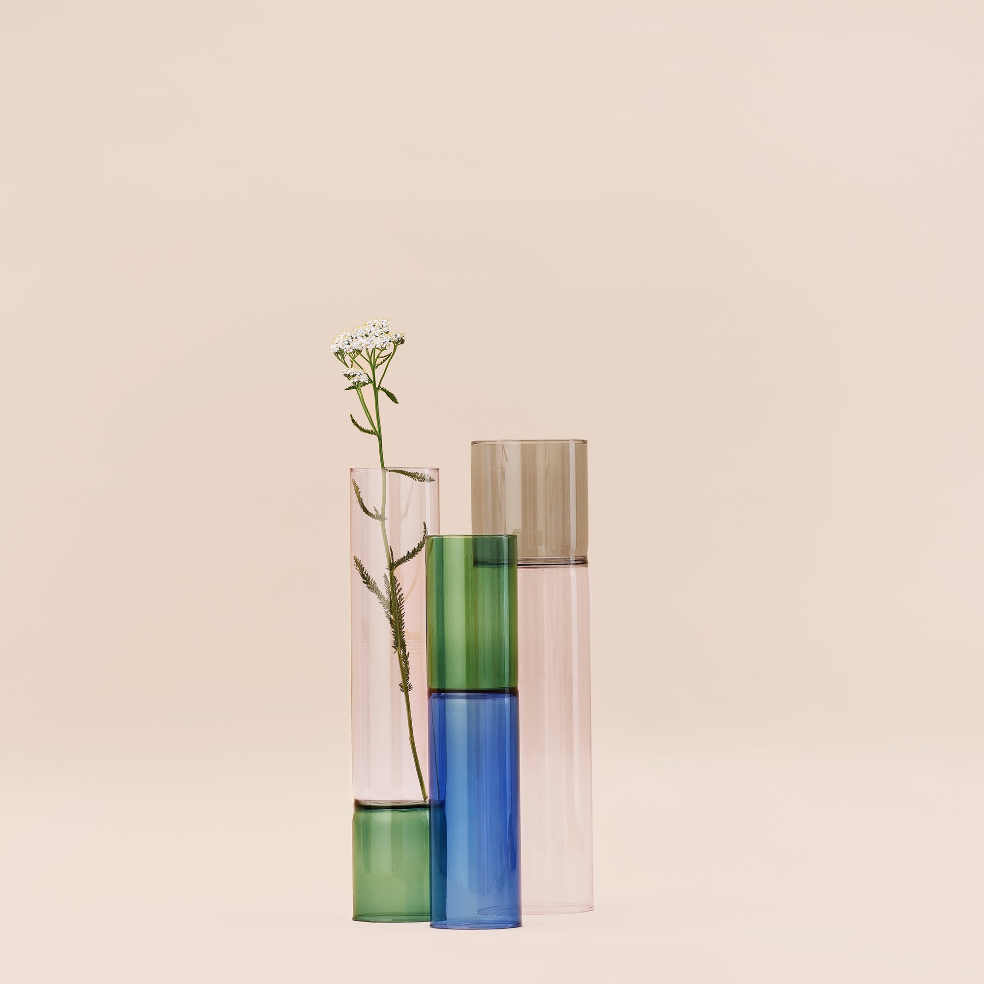 Bamboo Groove Vase Green/blue | 30cm