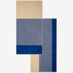 Bath Towel Set 2 pcs. | Cobalt Blue Ecru
