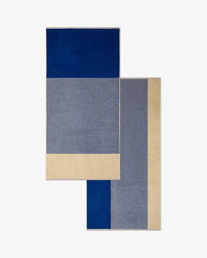 Bath Towel Set 2 pcs. | Cobalt Blue Ecru