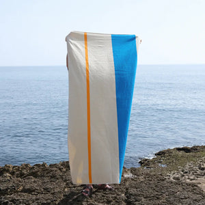 Beach towel | Aqua Orange Purple Yellow