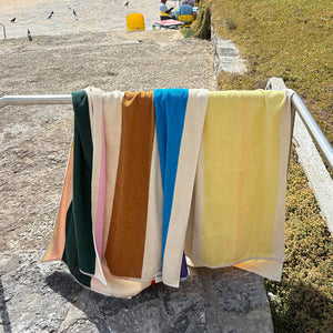 Beach towel | Aqua Orange Purple Yellow