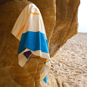 Beach towel | Aqua Orange Purple Yellow