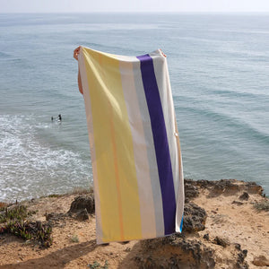 Beach towel | Aqua Orange Purple Yellow