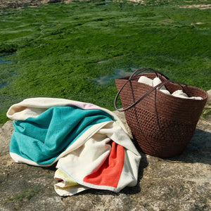 Beach towel | Pink Turquoise Lime Red